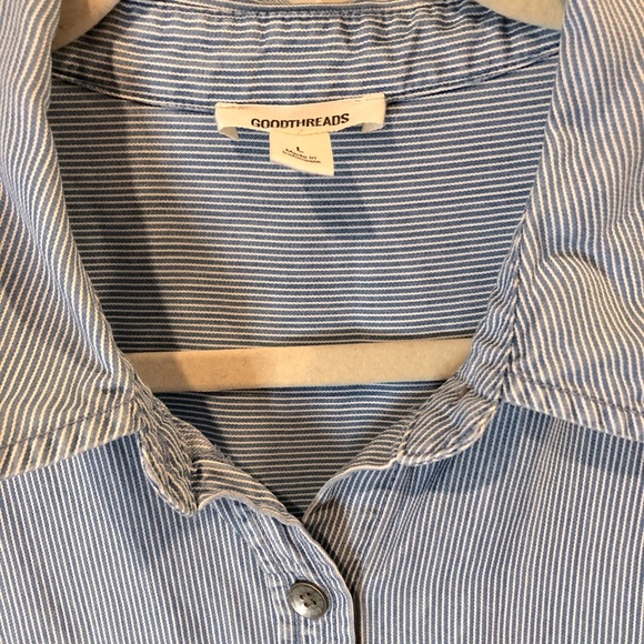 Goodthreads Blue/ white striped button down dress - Picture 5 of 6